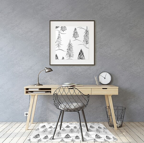 Office chair floor protector Winter tree