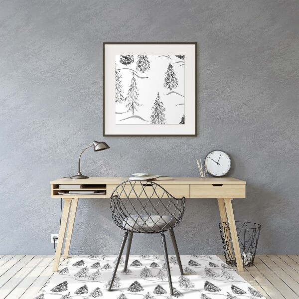 Office chair floor protector Winter tree
