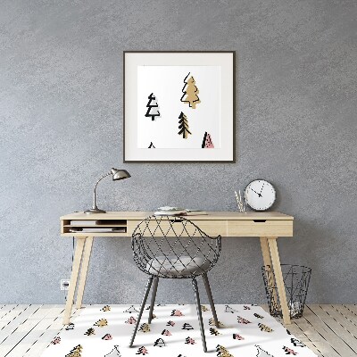 Office chair mat pastel Christmas tree