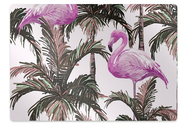 Office chair floor protector Flamingos in the palms