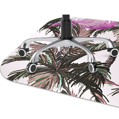 Office chair floor protector Flamingos in the palms