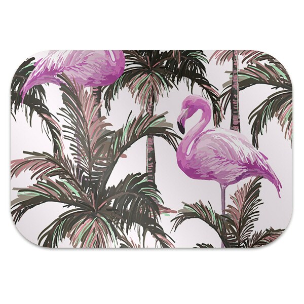 Office chair floor protector Flamingos in the palms