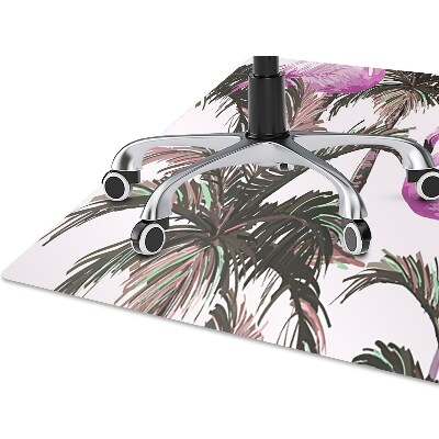 Office chair floor protector Flamingos in the palms