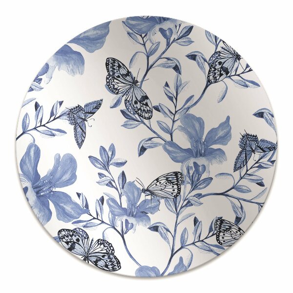 Office chair mat blue flowers