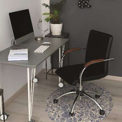 Office chair mat blue flower