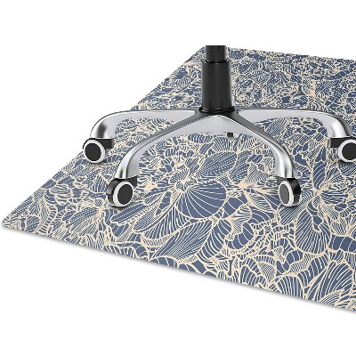 Office chair mat blue flower