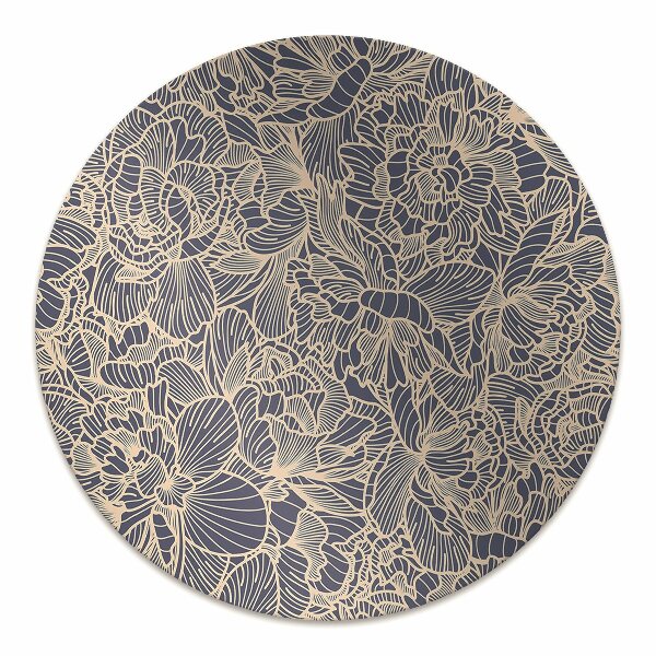 Office chair mat blue flower