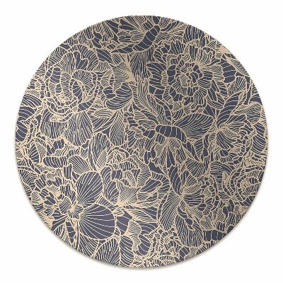 Office chair mat blue flower