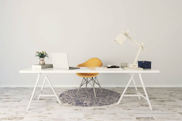 Office chair mat blue flower