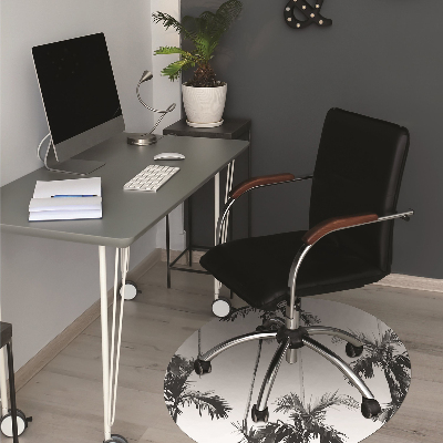 Office chair floor protector Black and white palm