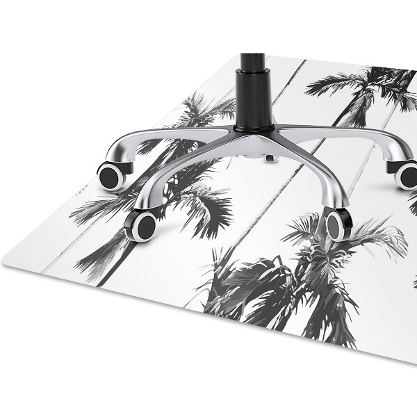 Office chair floor protector Black and white palm