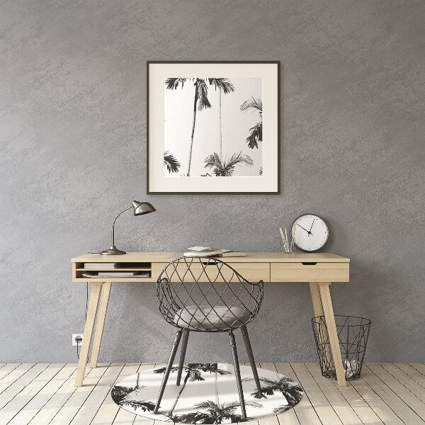 Office chair floor protector Black and white palm