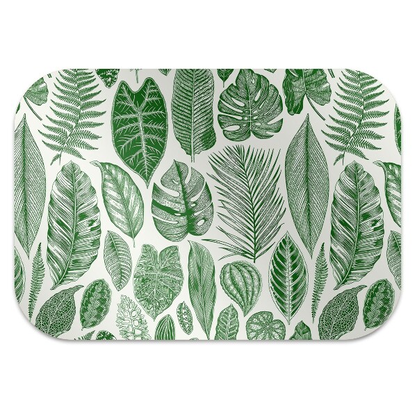Office chair floor protector palm leaves