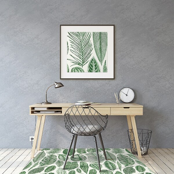Office chair floor protector palm leaves