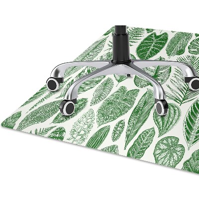 Office chair floor protector palm leaves