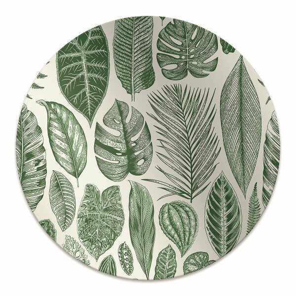Office chair floor protector palm leaves