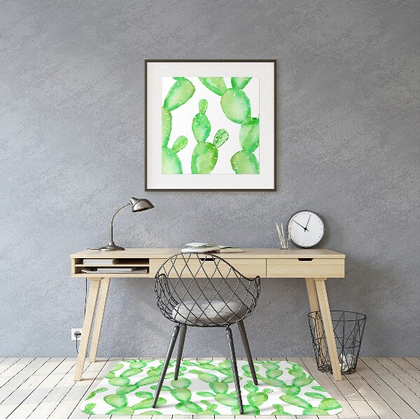 Office chair mat pastel cacti