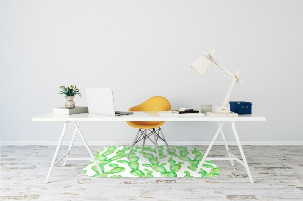 Office chair mat pastel cacti