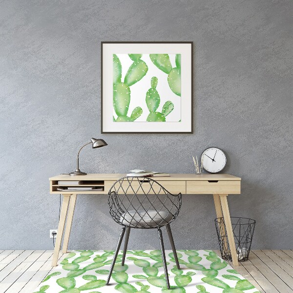 Office chair mat pastel cacti