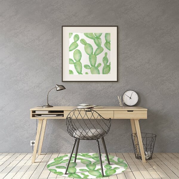 Office chair mat pastel cacti