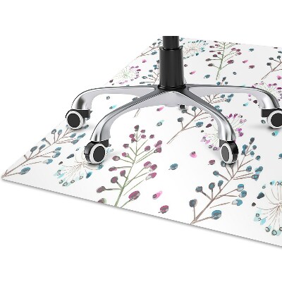 Office chair floor protector floral theme