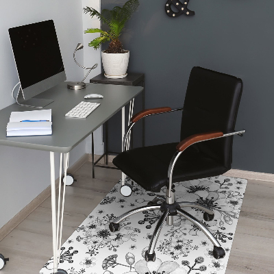 Office chair mat Black-and-white pattern