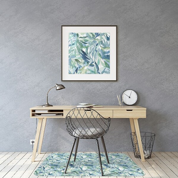 Chair mat floor panels protector pastel leaves