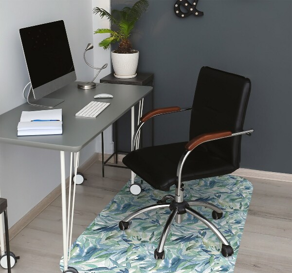 Chair mat floor panels protector pastel leaves