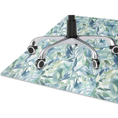 Chair mat floor panels protector pastel leaves