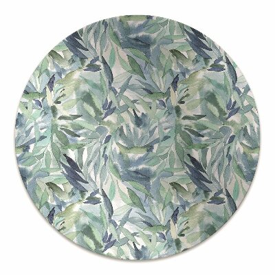 Chair mat floor panels protector pastel leaves