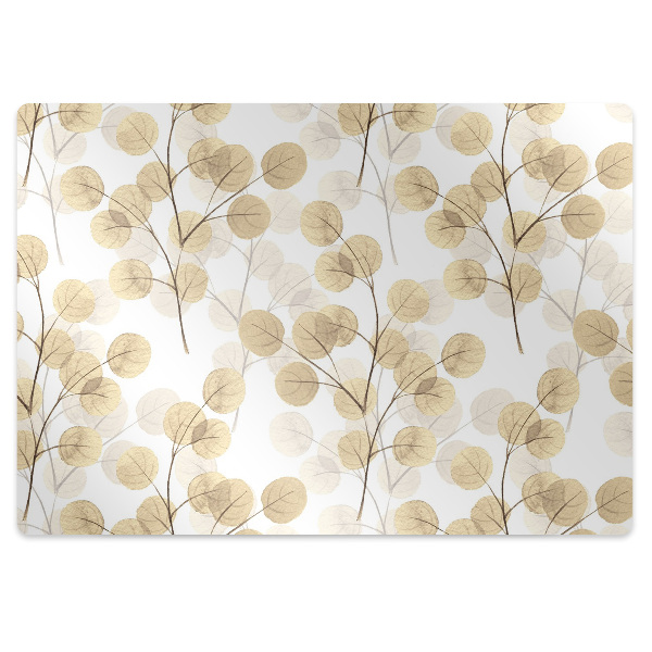 Chair mat floor panels protector Twigs with leaves