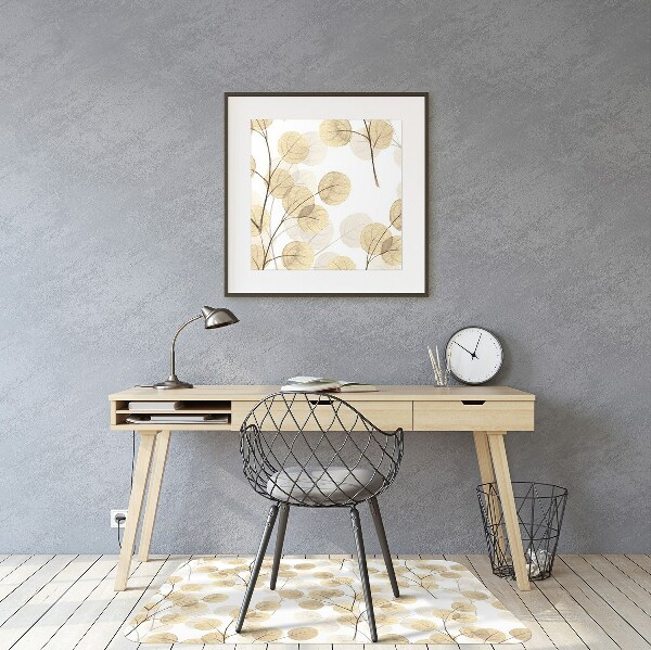Chair mat floor panels protector Twigs with leaves
