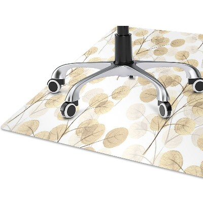 Chair mat floor panels protector Twigs with leaves