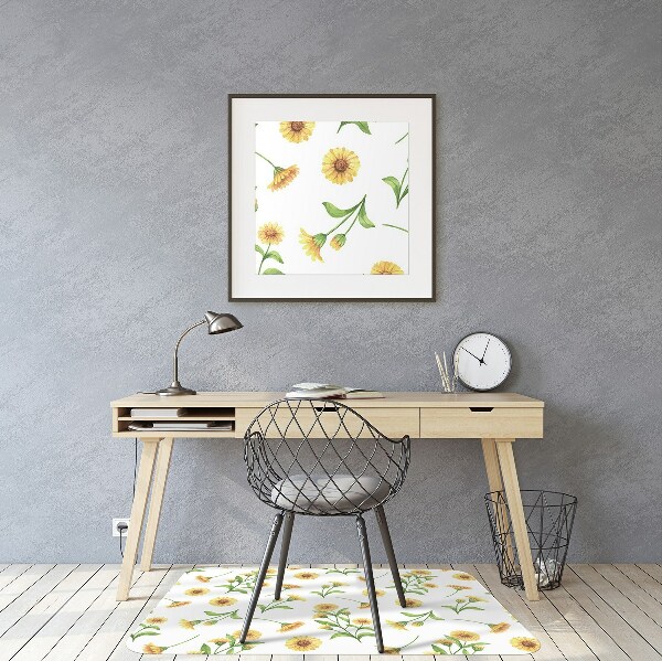 Desk chair mat Sunflowers