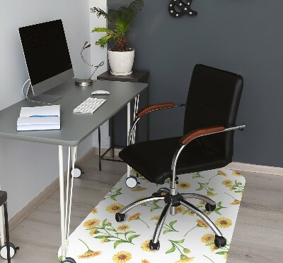 Desk chair mat Sunflowers