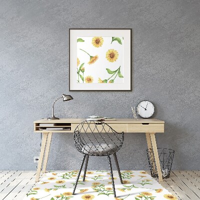 Desk chair mat Sunflowers