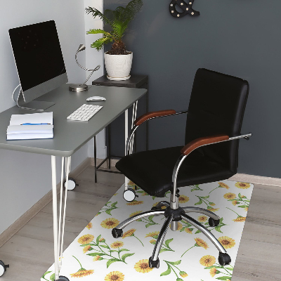 Desk chair mat Sunflowers