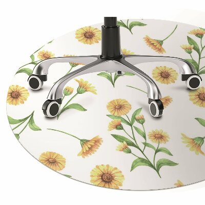 Desk chair mat Sunflowers