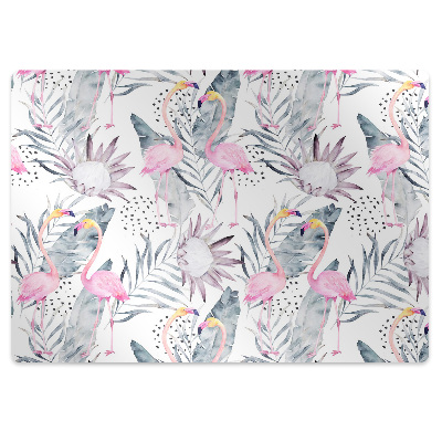 Office chair mat Flamingos