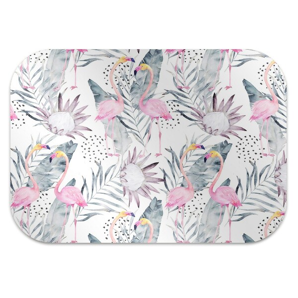 Office chair mat Flamingos