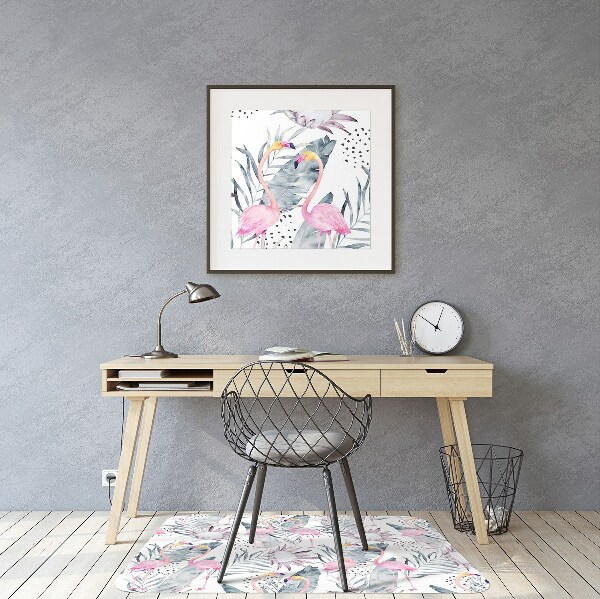 Office chair mat Flamingos