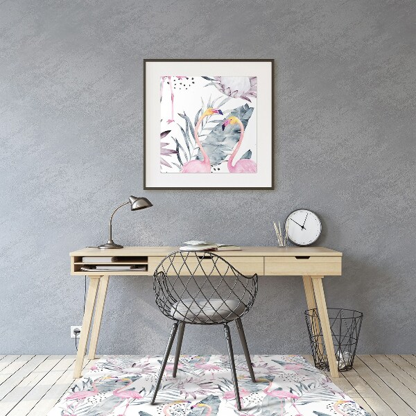 Office chair mat Flamingos
