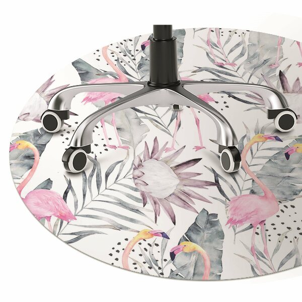 Office chair mat Flamingos