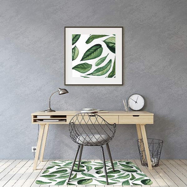 Office chair floor protector Green leaves