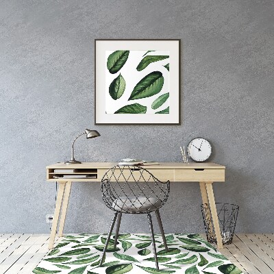 Office chair floor protector Green leaves