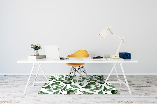 Office chair floor protector Green leaves