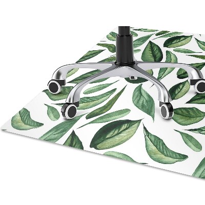 Office chair floor protector Green leaves