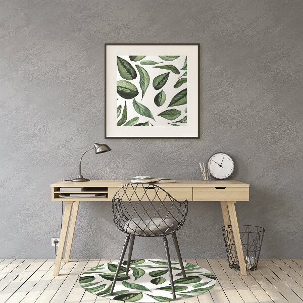 Office chair floor protector Green leaves
