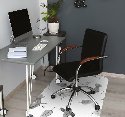 Office chair floor protector drawn birds