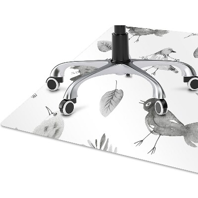 Office chair floor protector drawn birds